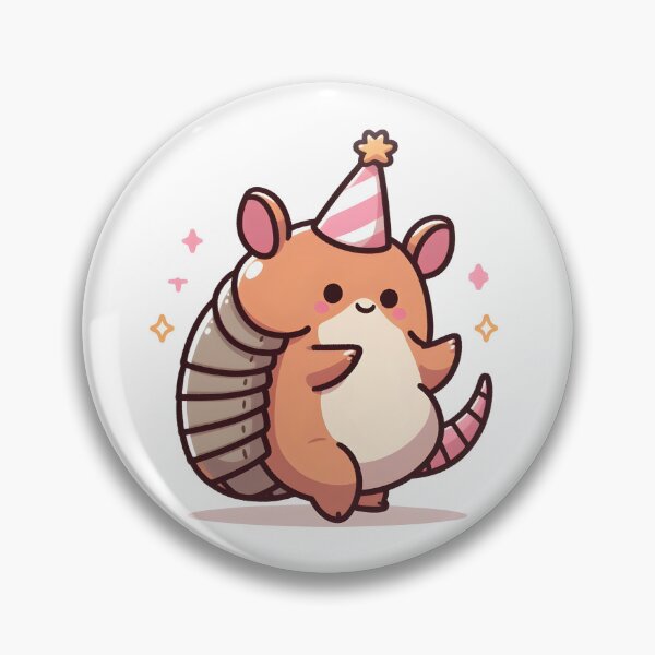 Item preview, Kawaii Armadillo With Party Hat designed and sold by CanvasCutie.