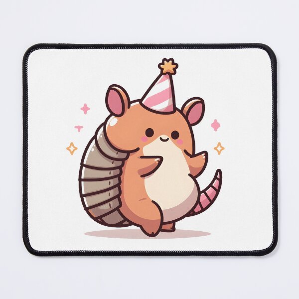 Item preview, Kawaii Armadillo With Party Hat designed and sold by CanvasCutie.