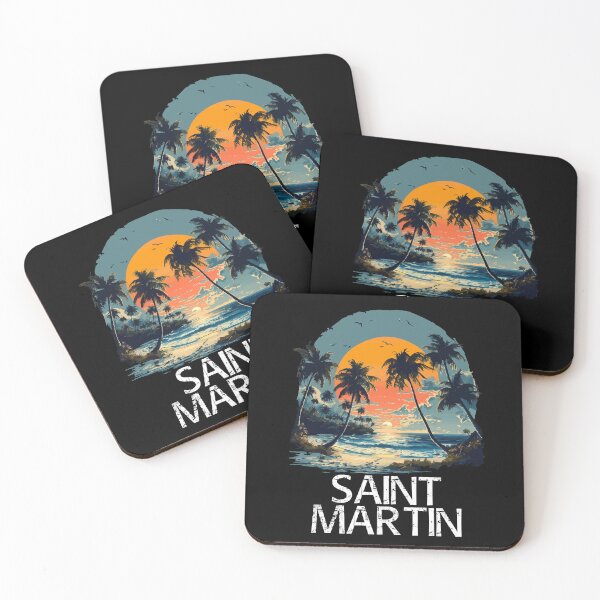 Item preview, Saint Martin Sunset (with Black Lettering) designed and sold by VelvetRoom.