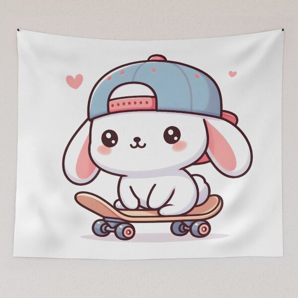 Item preview, Kawaii Bunny: Snapback Cap And Skateboard designed and sold by CanvasCutie.