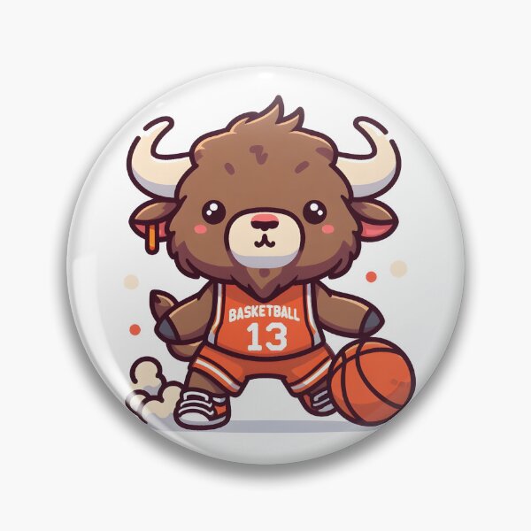 Item preview, Kawaii Bison With Basketball Jersey designed and sold by CanvasCutie.