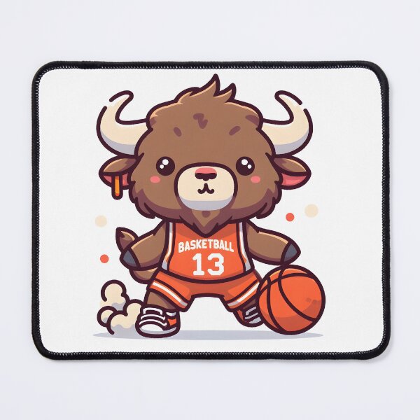 Item preview, Kawaii Bison With Basketball Jersey designed and sold by CanvasCutie.
