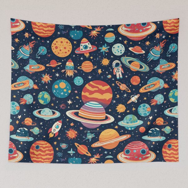 Item preview, Planets and Space Pattern designed and sold by NerdscapeDC.