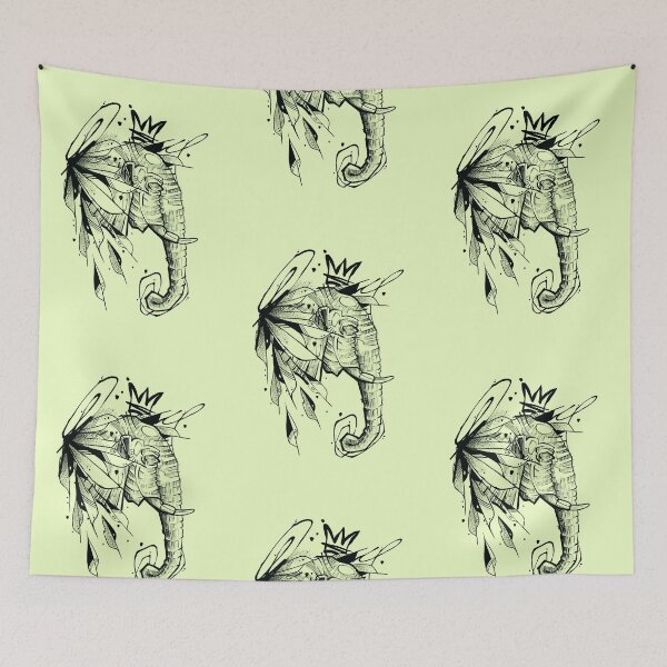 Item preview, Elephant Tattoo Sketchy Style Drawing Design  designed and sold by Soiia.