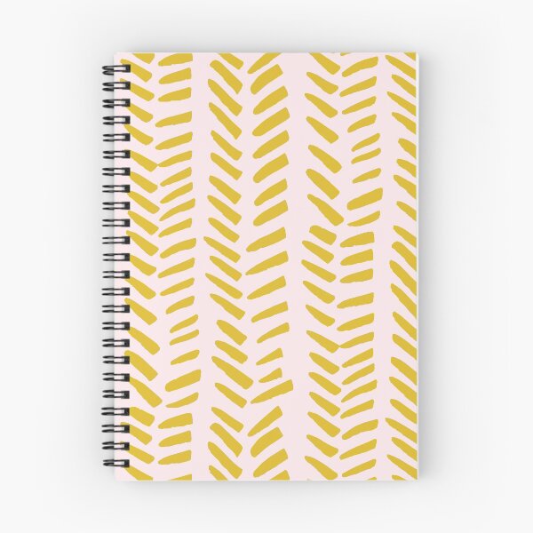 Item preview, Mustard on Pink hand drawn herringbone designed and sold by Pip Pottage.