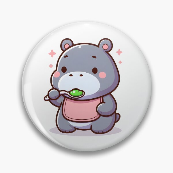 Item preview, Kawaii Hippo With Bib designed and sold by CanvasCutie.