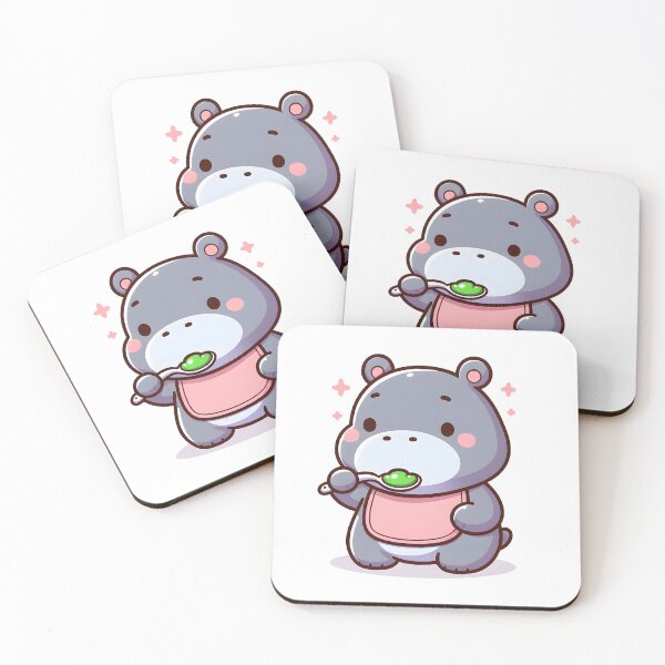 Item preview, Kawaii Hippo With Bib designed and sold by CanvasCutie.