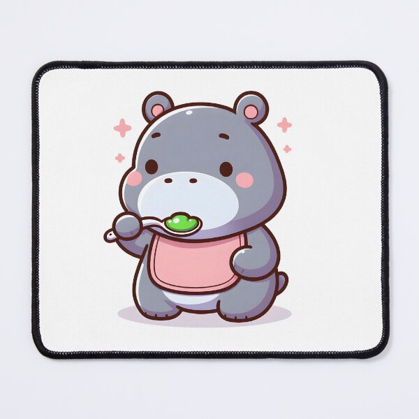 Artikelvorschau, Kawaii Nilpferd mit Lätzchen entworfen und verkauft von CanvasCutie.