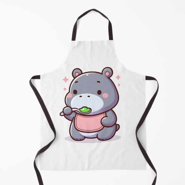 Item preview, Kawaii Hippo With Bib designed and sold by CanvasCutie.