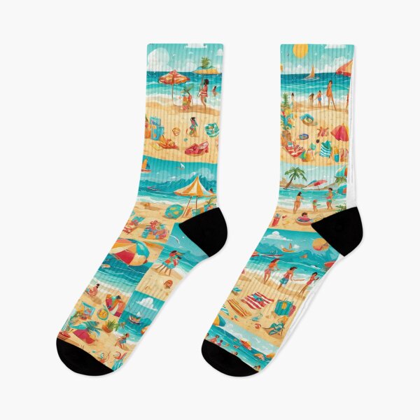 Item preview, Beach Fun Pattern designed and sold by NerdscapeDC.