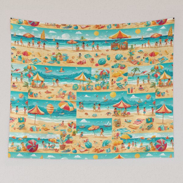 Item preview, Beach Fun Pattern designed and sold by NerdscapeDC.