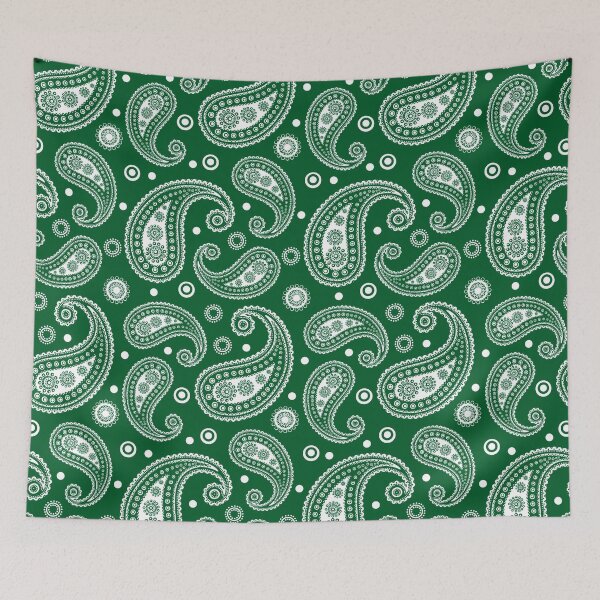 Item preview, Green and white Paisley Pattern designed and sold by EmeraldeaArt.