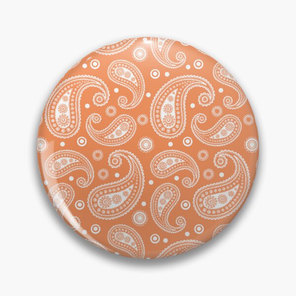 Item preview, Orange and white Paisley Pattern designed and sold by EmeraldeaArt.