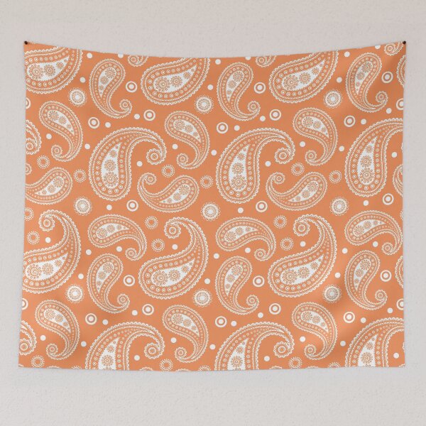 Item preview, Orange and white Paisley Pattern designed and sold by EmeraldeaArt.