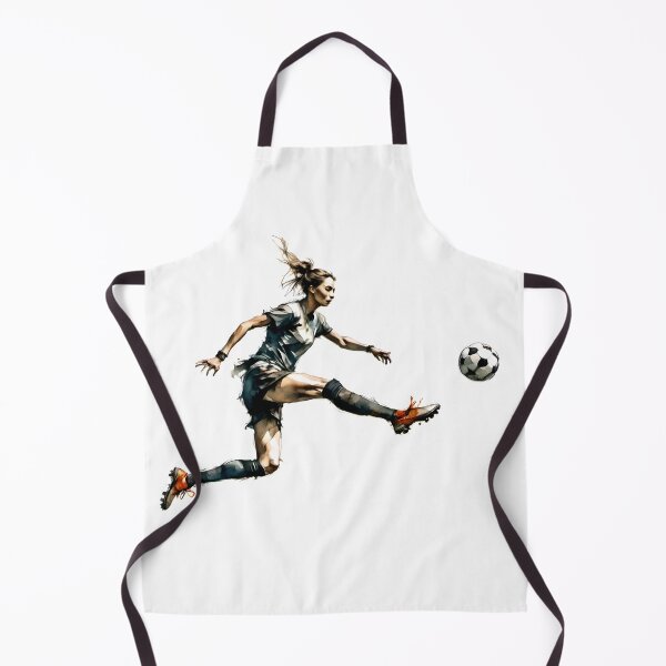 Item preview, Beautiful female soccer player kicking ball on white background designed and sold by ranker666.