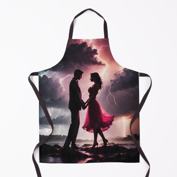 Item preview, Romantic couple caught in thunderstorm designed and sold by Geek-Girl-Art.