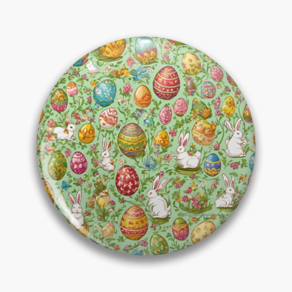 Item preview, Easter Eggs and Bunnies Pattern designed and sold by NerdscapeDC.