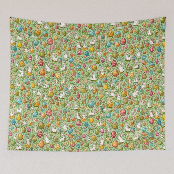 Item preview, Easter Eggs and Bunnies Pattern designed and sold by NerdscapeDC.