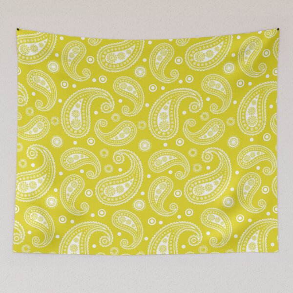 Item preview, Yellow and white Paisley Pattern designed and sold by EmeraldeaArt.