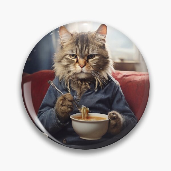 Item preview, Cat eating soup designed and sold by m-y-A-I-A-R-T-.