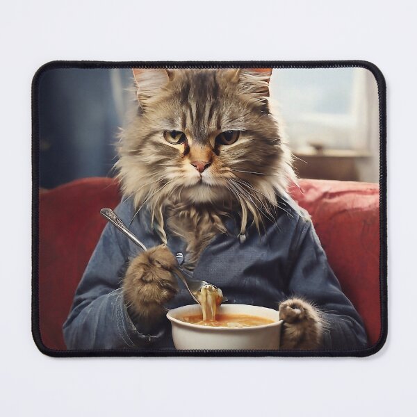 Item preview, Cat eating soup designed and sold by M-Y-A-R-T-.