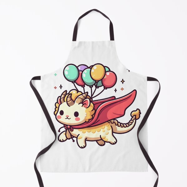 Item preview, Kawaii Delightful Chimera With Cape Flying With Balloons designed and sold by CanvasCutie.