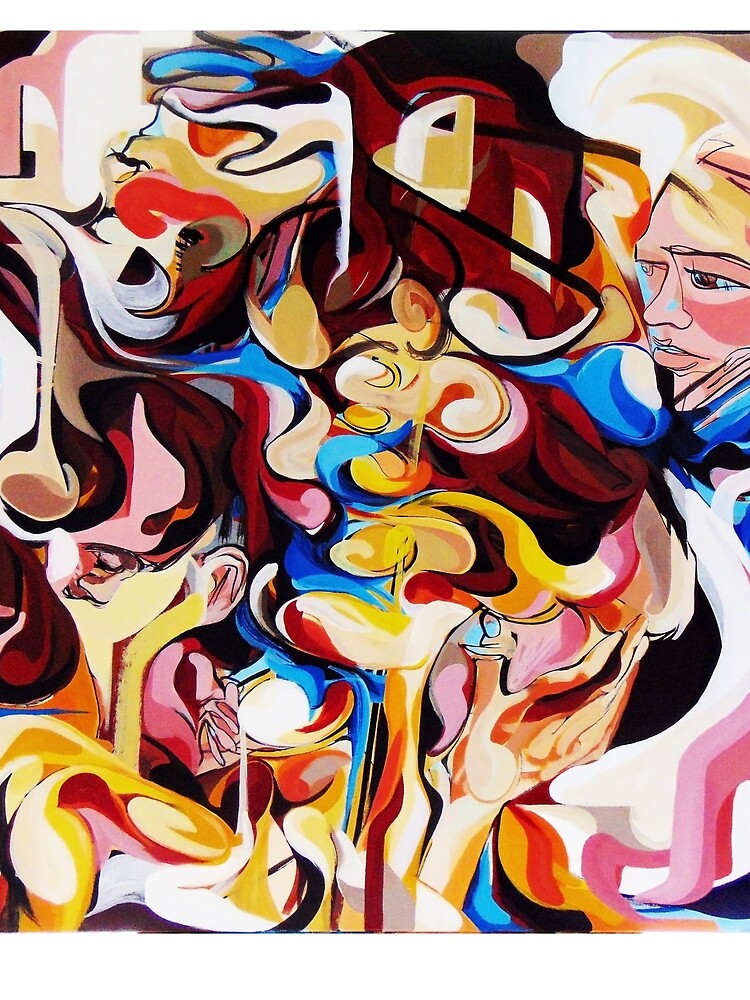 Expressive Abstract People Composition painting by CatarinaGarcia