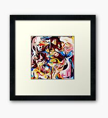 Expressive Abstract People Composition painting Framed Print