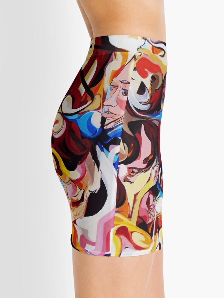 Alternate view of Expressive Abstract People Composition painting Mini Skirt