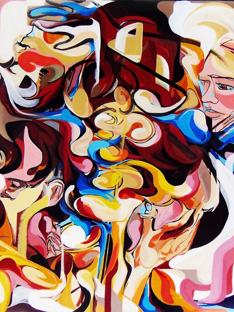 Expressive Abstract People Composition painting by CatarinaGarcia