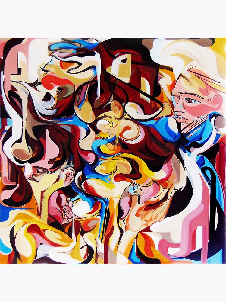 Expressive Abstract People Composition painting by CatarinaGarcia