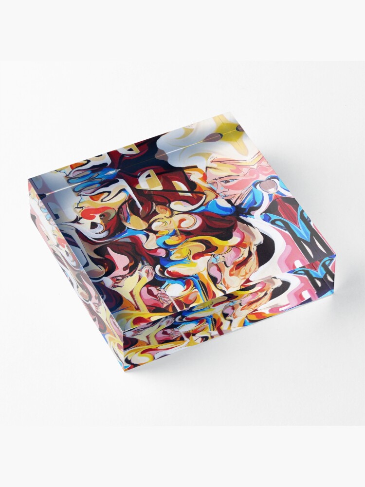 Alternate view of Expressive Abstract People Composition painting Acrylic Block