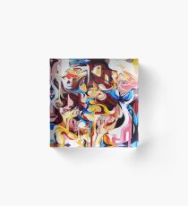 Expressive Abstract People Composition painting Acrylic Block