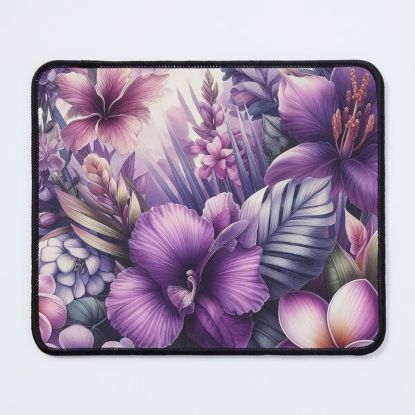 Item preview, Hawaiian Tropical Floral Seamless Pattern, watercolor, purple designed and sold by asbno19.