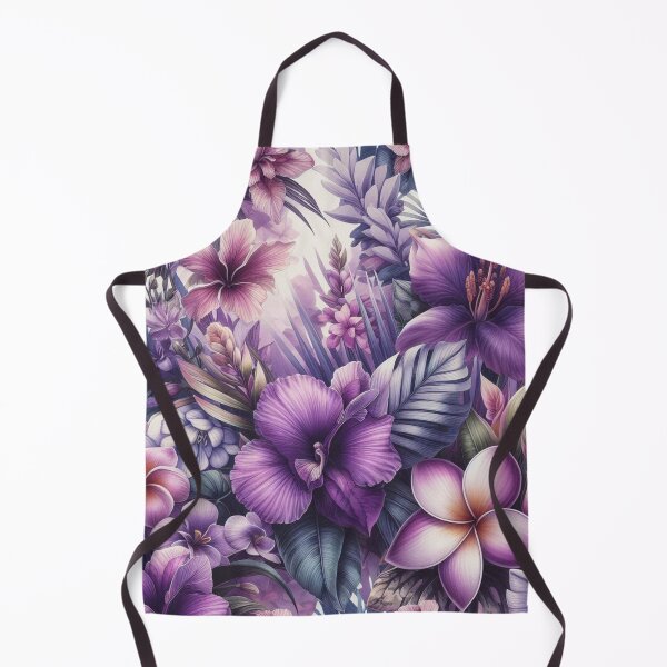 Item preview, Hawaiian Tropical Floral Seamless Pattern, watercolor, purple designed and sold by asbno19.