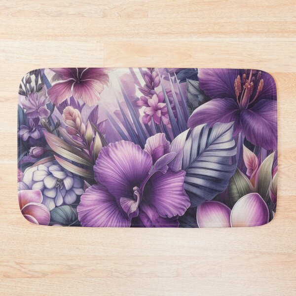 Item preview,  Hawaiian Tropical Floral  Seamless Pattern, watercolor,  purple designed and sold by asbno19.