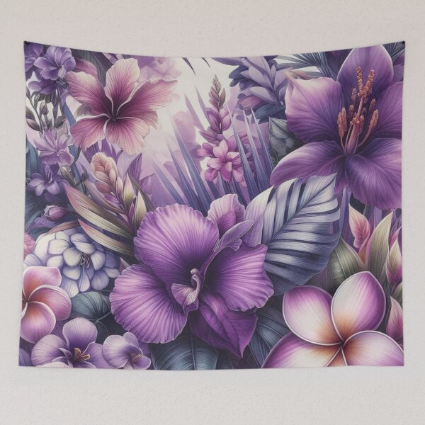 Item preview,  Hawaiian Tropical Floral  Seamless Pattern, watercolor,  purple designed and sold by asbno19.