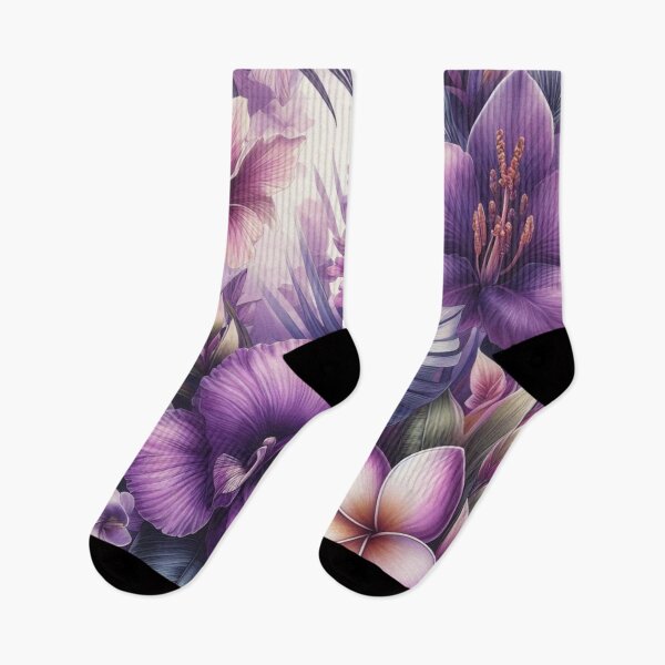 Item preview,  Hawaiian Tropical Floral  Seamless Pattern, watercolor,  purple designed and sold by asbno19.