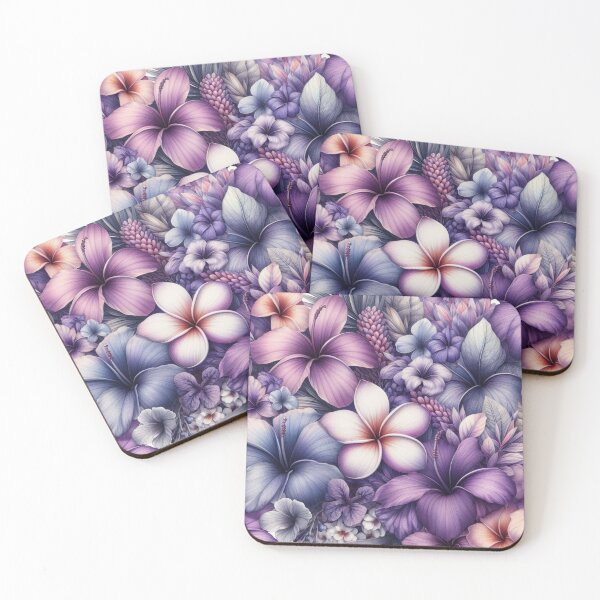 Item preview, Hawaiian Tropical Floral  Seamless Pattern, watercolor,  purple designed and sold by asbno19.