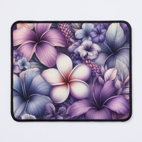Item preview, Hawaiian Tropical Floral Seamless Pattern, watercolor, purple designed and sold by asbno19.