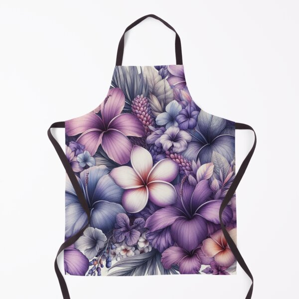 Item preview, Hawaiian Tropical Floral Seamless Pattern, watercolor, purple designed and sold by asbno19.