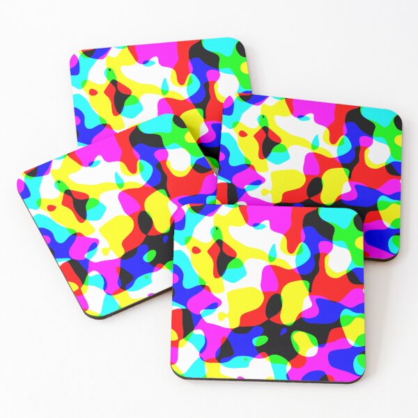 Item preview, Abstraction of brightly colored, indefinable shapes of figures designed and sold by Gluecknika.