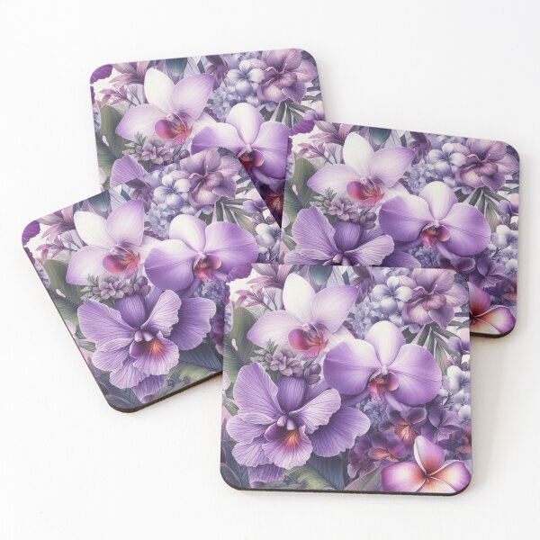 Item preview, Hawaiian Tropical Floral  Seamless Pattern, watercolor,  purple designed and sold by asbno19.