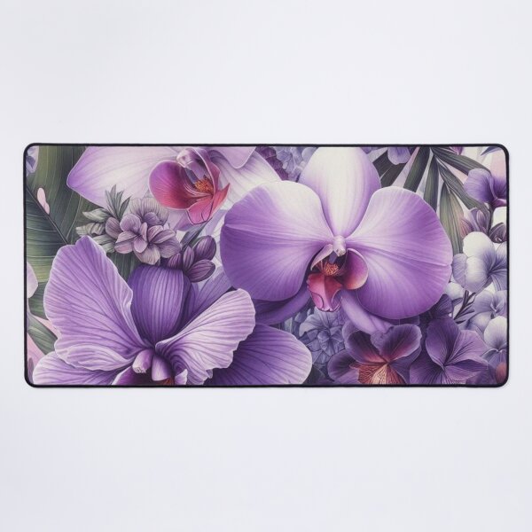 Item preview, Hawaiian Tropical Floral Seamless Pattern, watercolor, purple designed and sold by asbno19.