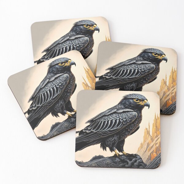 Item preview, Black Obsidian Falcon, Ai Generated Art  designed and sold by ACC .