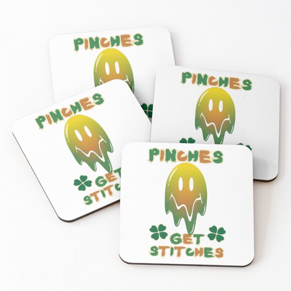 Item preview, Unisex Pinches Get Stitches Green Melting Smiley Face Saint Patricks Day Trendy Slogan Gift Idea designed and sold by EYE ILLUSTRATE  GRAPHICS.