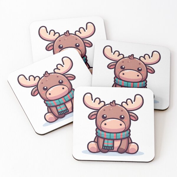 Item preview, Kawaii Moose With Scarf designed and sold by CanvasCutie.