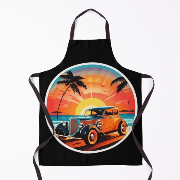 Item preview, Palm Tree Sunset Classic Car By the Ocean designed and sold by NautiChic.