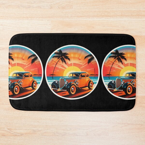 Item preview, Palm Tree Sunset Classic Car By the Ocean designed and sold by NautiChic.