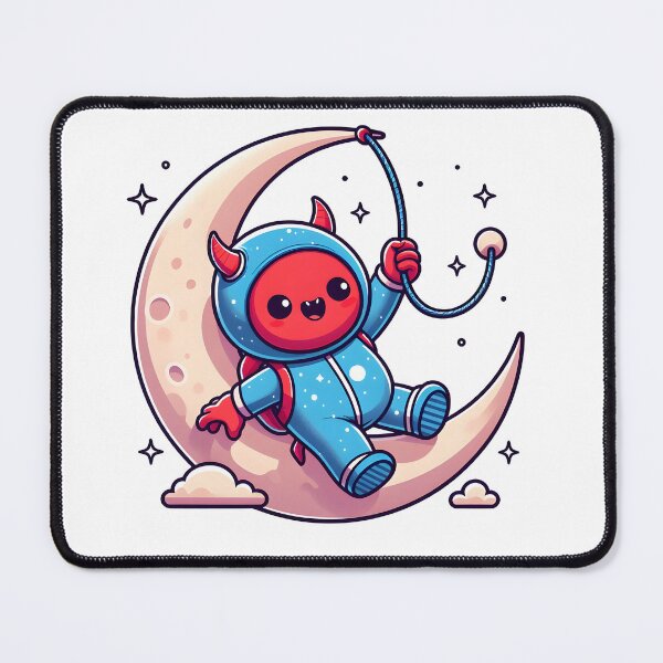 Item preview, Kawaii Buoyant Demon: Wearing A Space-Themed Jumpsuit designed and sold by CanvasCutie.